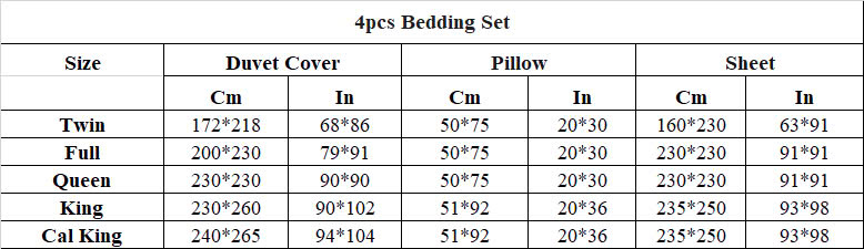 4pcs Bedding Set