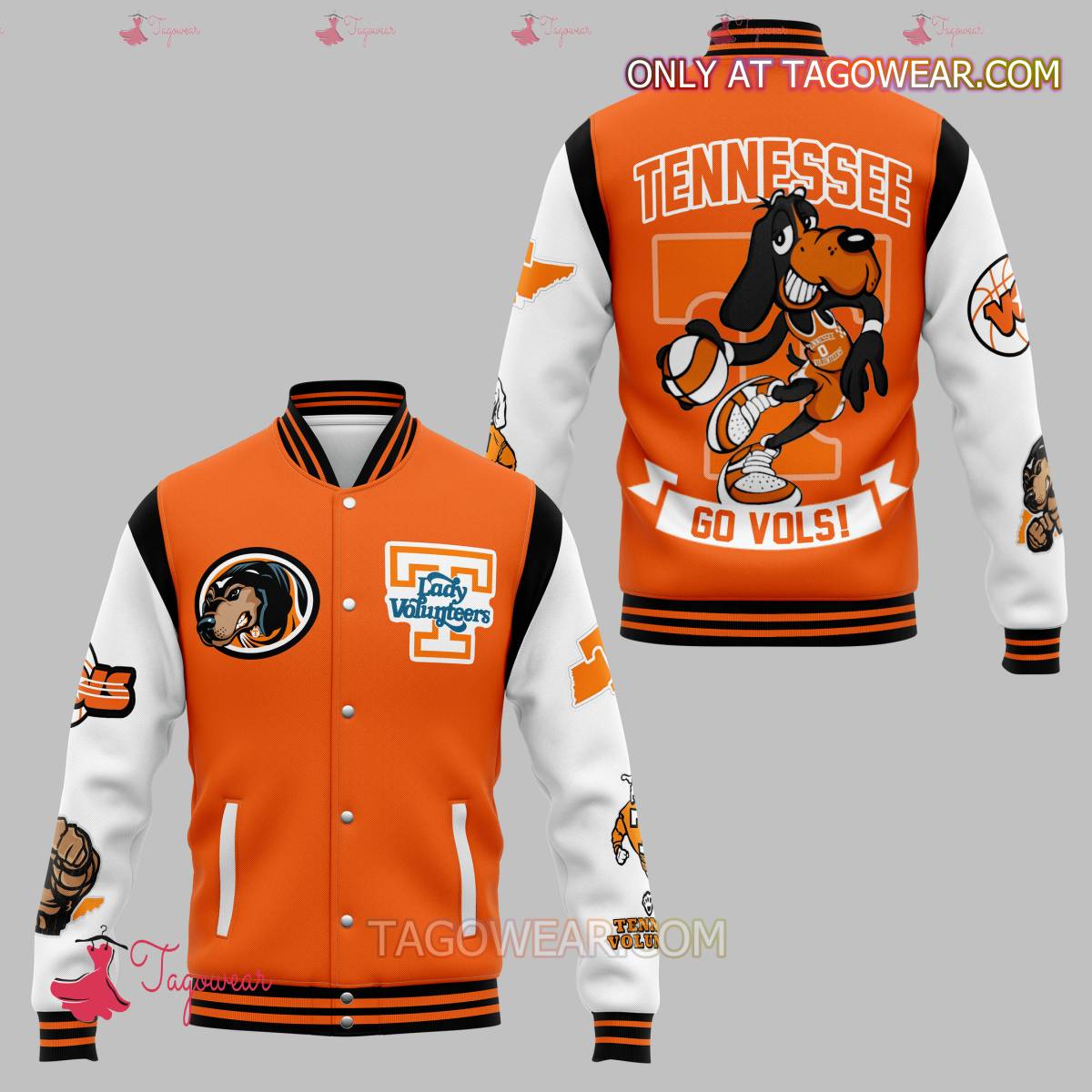 Tennessee Volunteers Mascot Go Vols Baseball Jacket Hearthtops Store