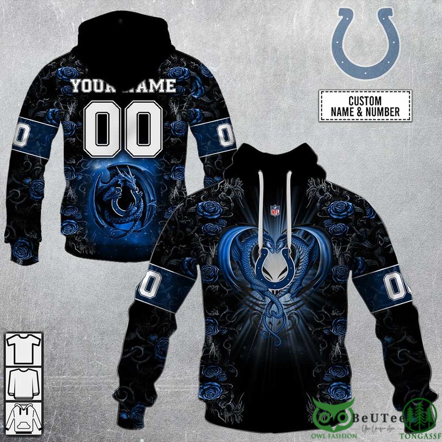 0vmTQNIJ 60 Personalized NFL Rose Dragon Indianapolis Colts 3D Hoodie