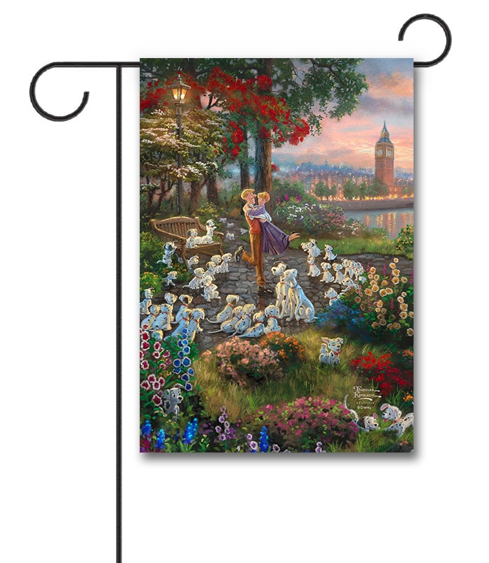 101 Dalmatians Thomas Kinkade Garden Disney Flag