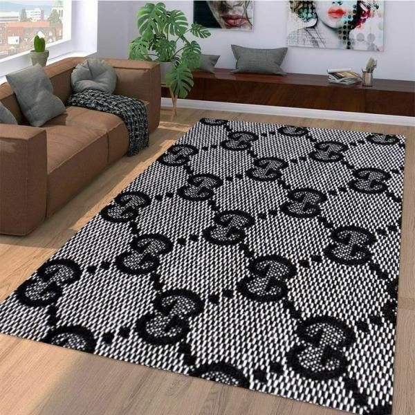 133201452246025446 132972364944032416 Black And Grey Gucci Monogram Gucci Rug Home Decor