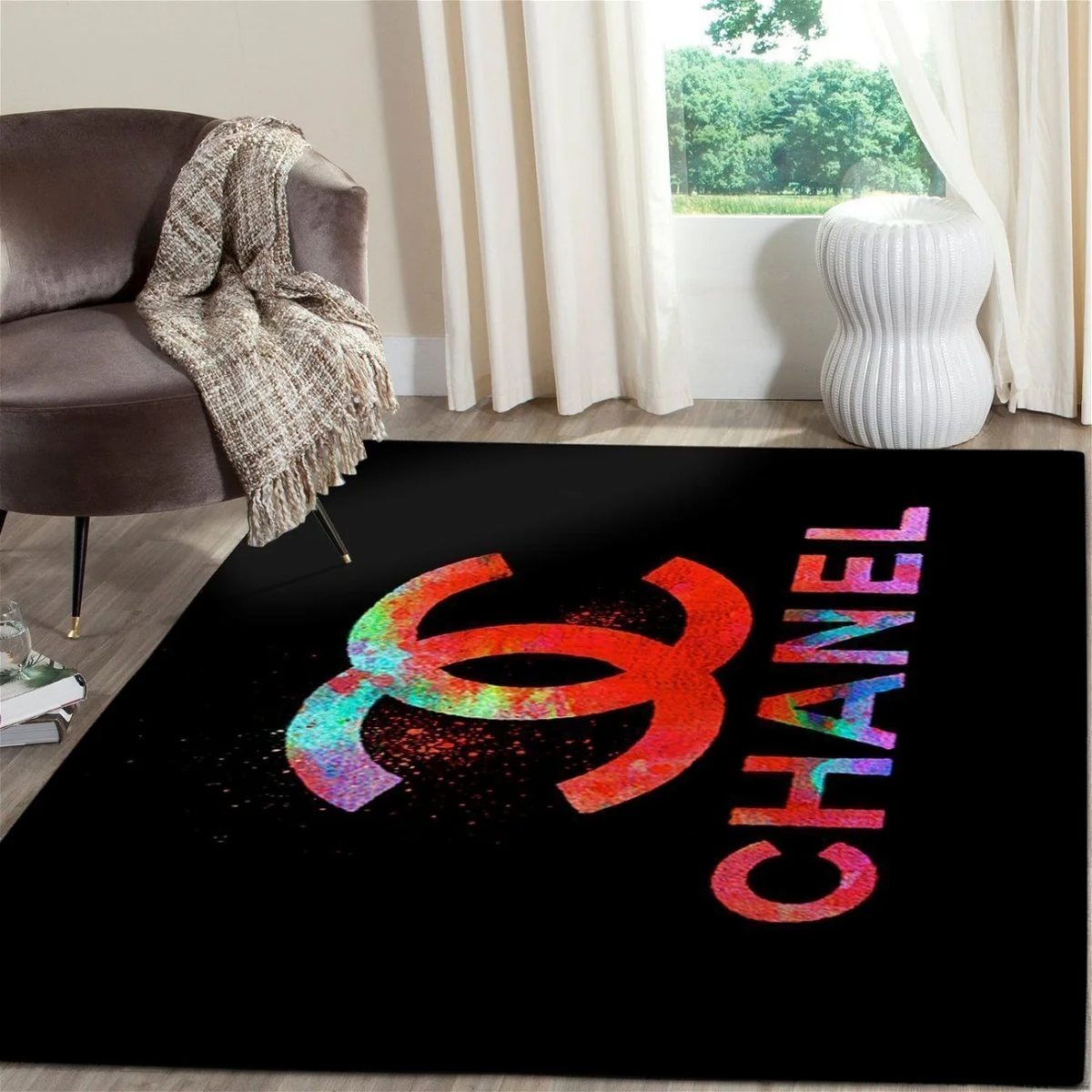 133201456163859235 132972358970344000 Retro Chanel Logo Chanel Rug Area Rug For Living Room