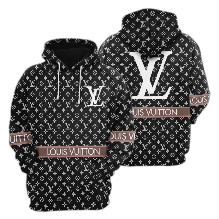 133254164726260202 louis vuitton black white unisex hoodie for men women luxury brand lv clothing clothes outfit 337 hdluxtdni5