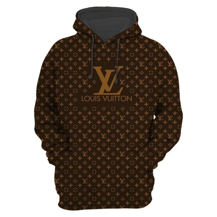 133254164970056068 louis vuitton brown monogram unisex hoodie for men women luxury brand lv clothing clothes outfit 338 hdluxs1nk6