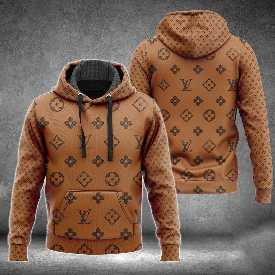 133254165193599459 louis vuitton brown unisex hoodie for men women lv luxury brand clothing clothes outfit 209 hdluxah7o5