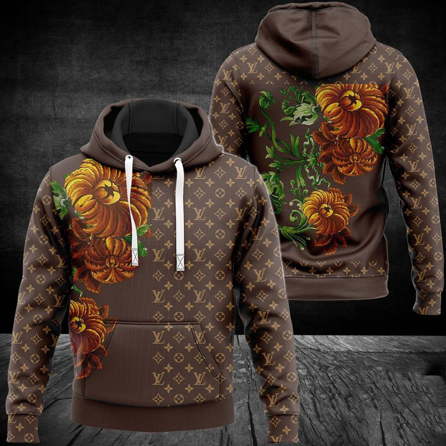 133254165444036552 louis vuitton flower unisex hoodie for men women lv luxury brand clothing clothes outfit 190 hdluxoher1