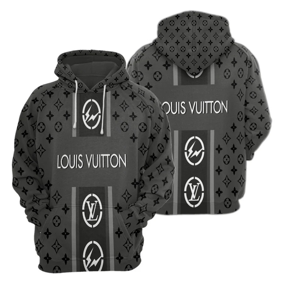 133254165518278521 louis vuitton grey unisex hoodie for men women luxury brand lv clothing clothes outfit 328 hdluxx40da