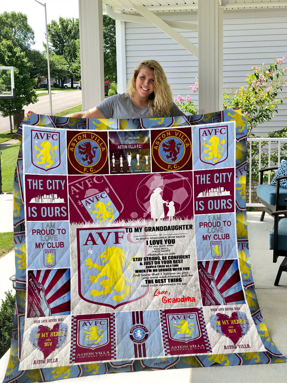 1589987501 aston villa f c to my granddaughter love grandmom quilt F5D540