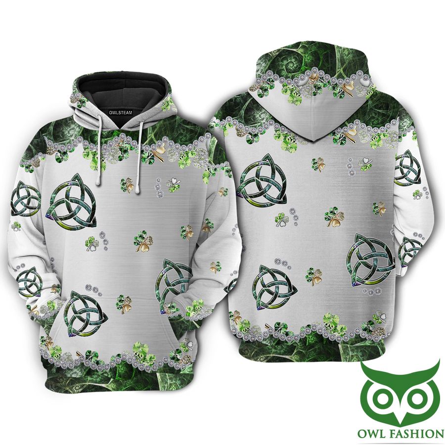 1LybYFP6 12 Saint Patrick Irish clover metal 3D Hoodie