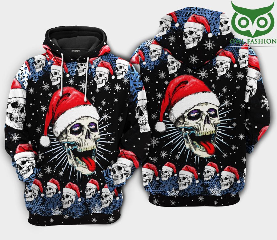 1Zyl4Q53 9 Christmas Skull On The Naughty Hoodie 3D