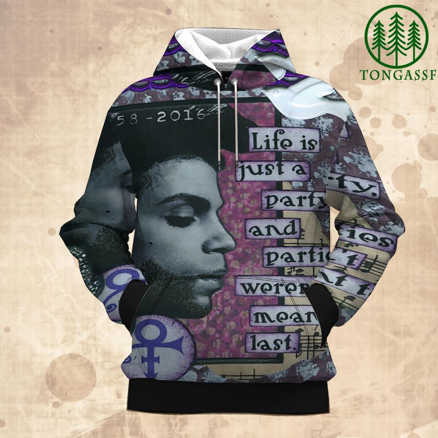 20 The Artist Prince life is just a party 3d Hoodie