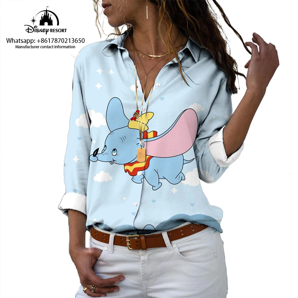 2023 Dumbo Anime Harajuku Style Fall New Ladies Street Hip Hop Shirts Fashion Casual Disney Brand