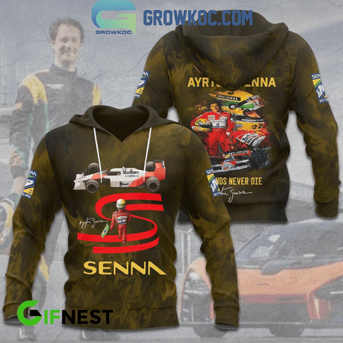 2024 Ayrton Senna Legends Never Die F1 Champions Fan Hoodie Shirts 1 0Gzxo