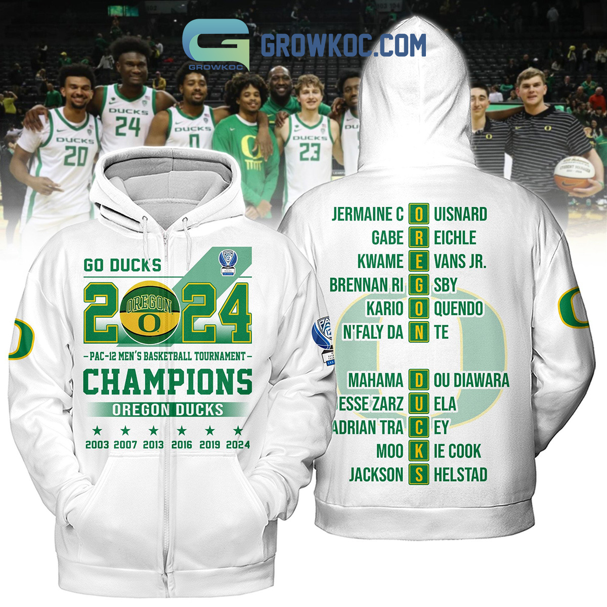 2024 Pac 12 Mens Basketball Champions Oregon Ducks Go Ducks White Design Hoodie T Shirt2B1 Ht2V4