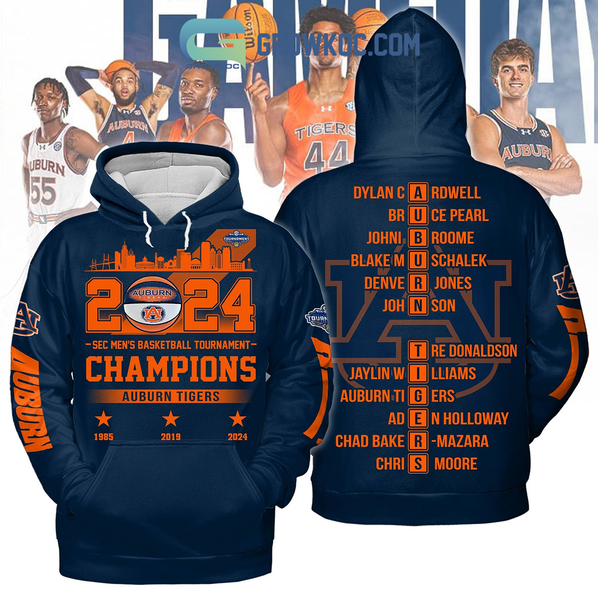 2024 Sec Mens Basketball Champions Auburn Tigers Navy Design Hoodie T Shirt2B1 cbshv