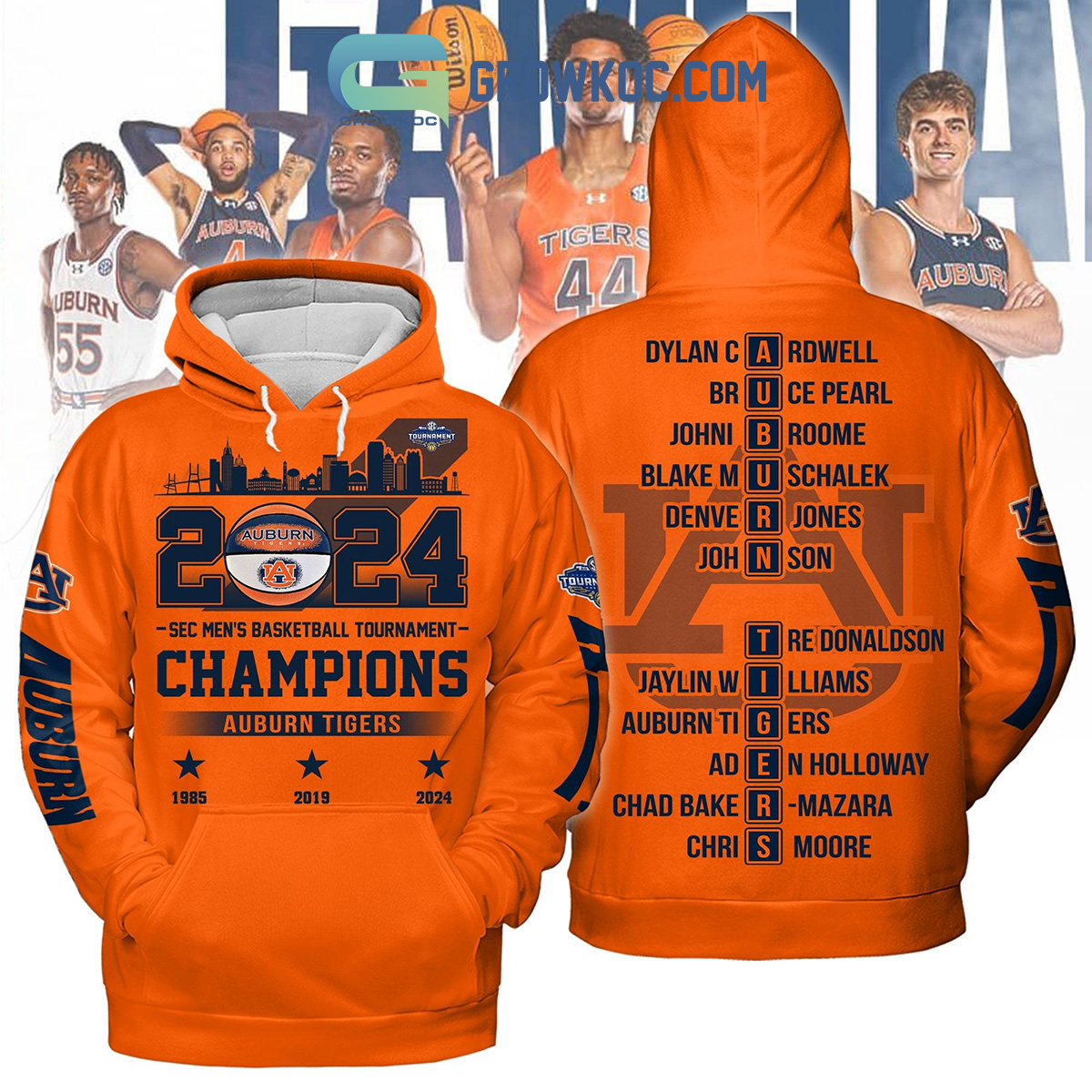 2024 Sec Mens Basketball Champions Auburn Tigers Orange Version Hoodie T Shirt2B1 4RHHm