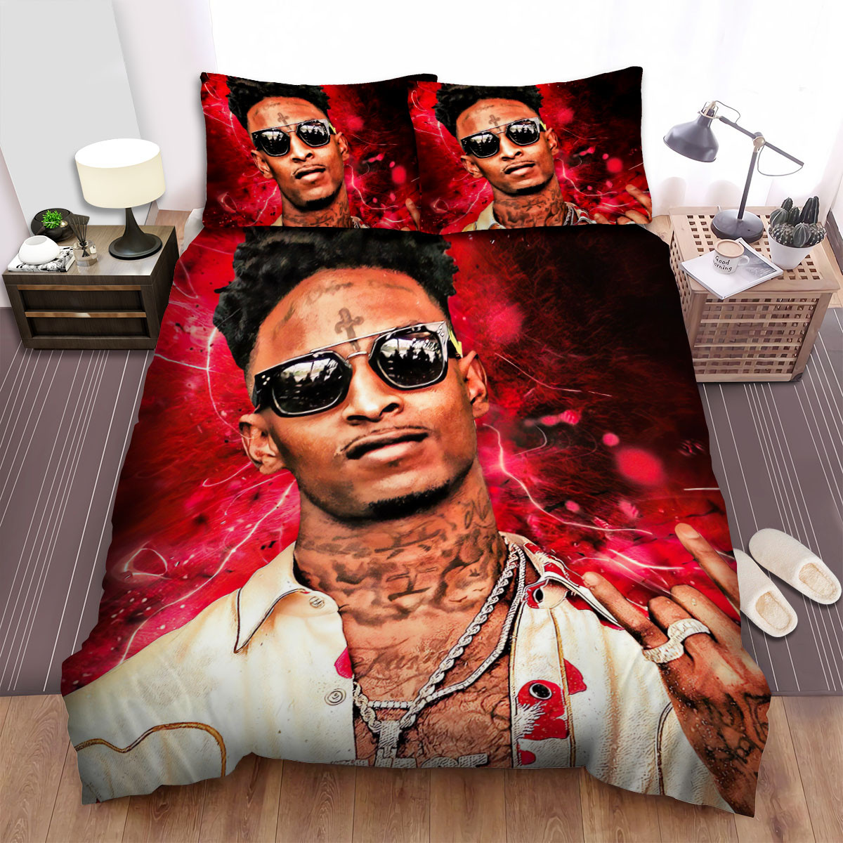 21 savage red digital art bed sheets spread comforter duvet cover bedding sets ny93b