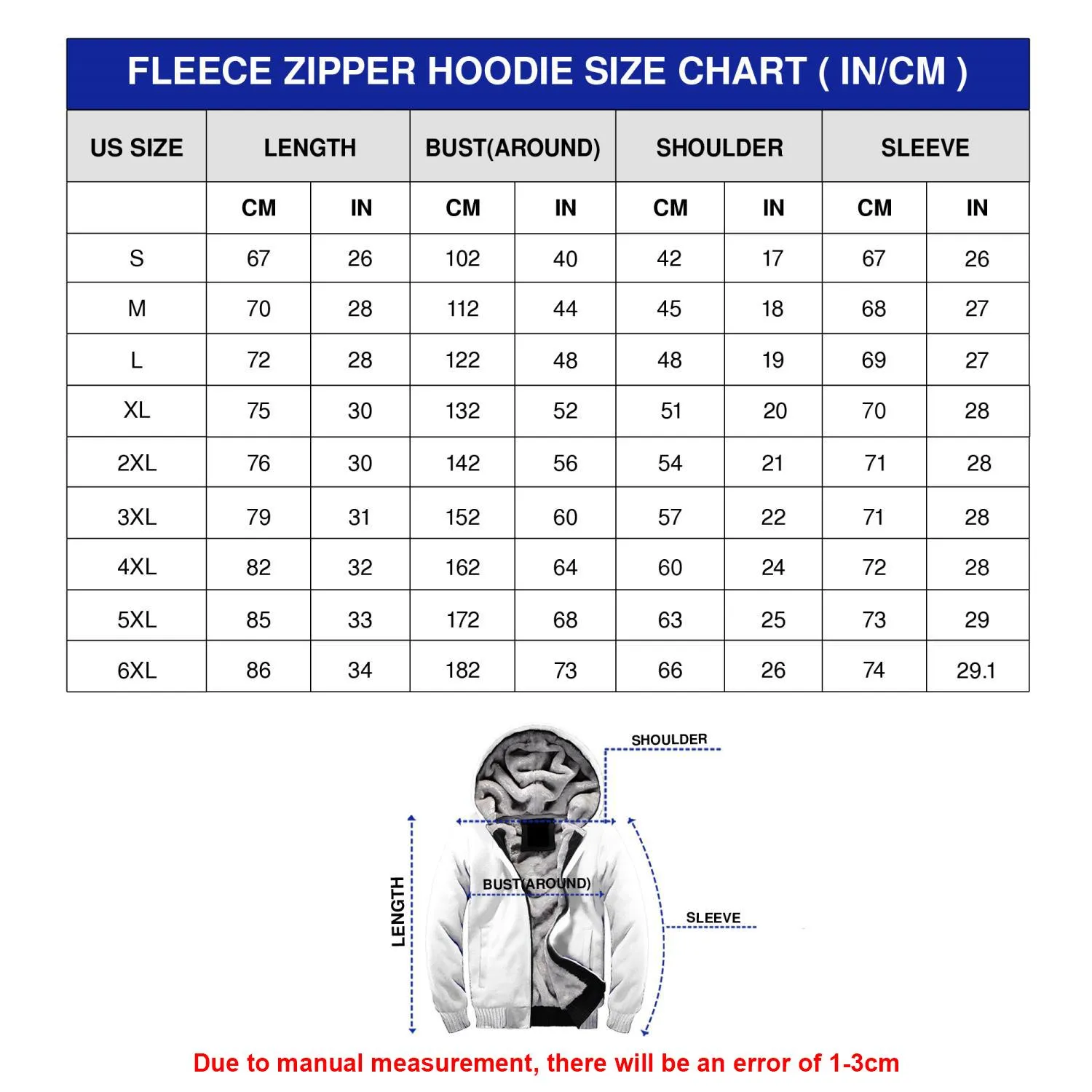 3D Fleece Zipper Hoodie