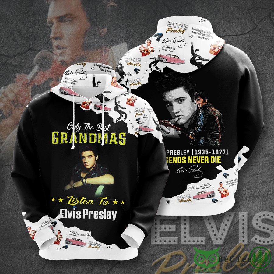 3PgYwPaK 5 Elvis Presley Only The Best Grandmas Listen To EP White 3D Hoodie