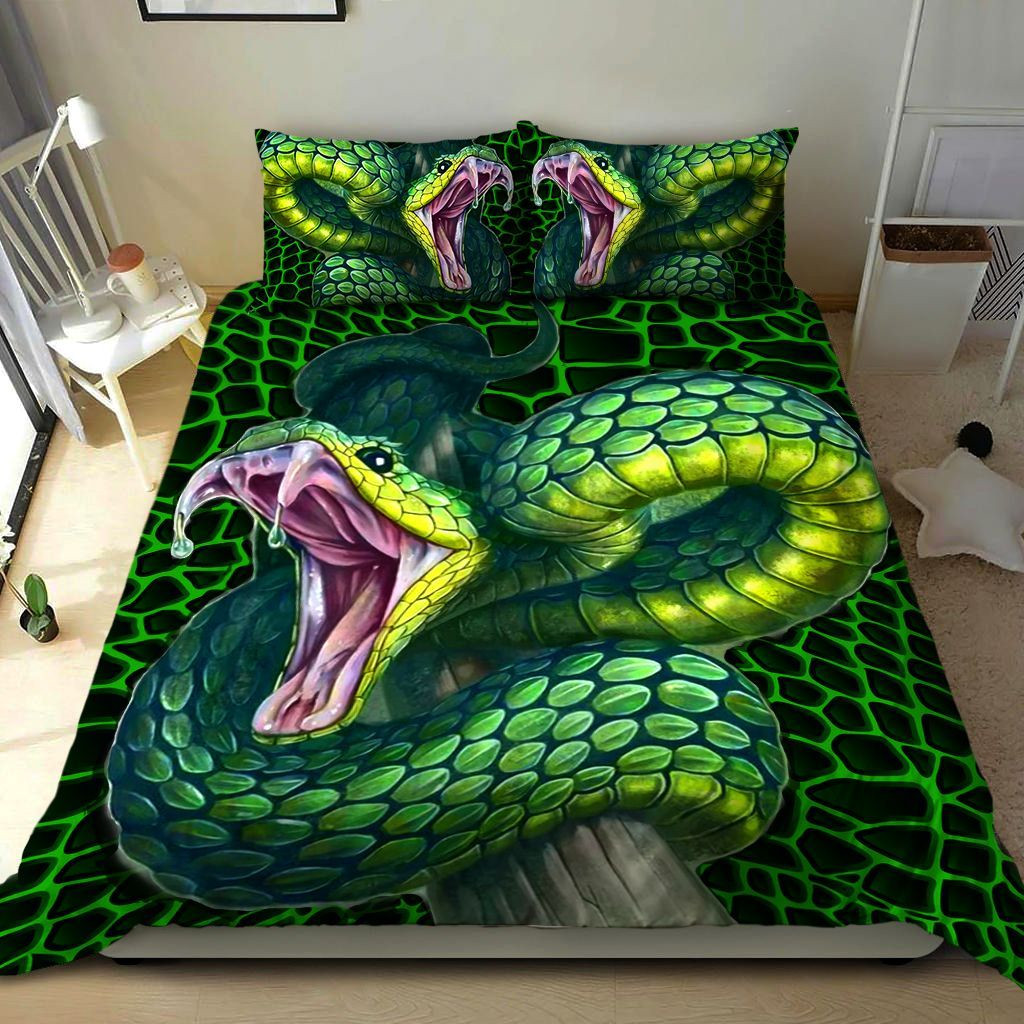 3d green snake duvet cover bedroom sets comfortable bedding sets mityp