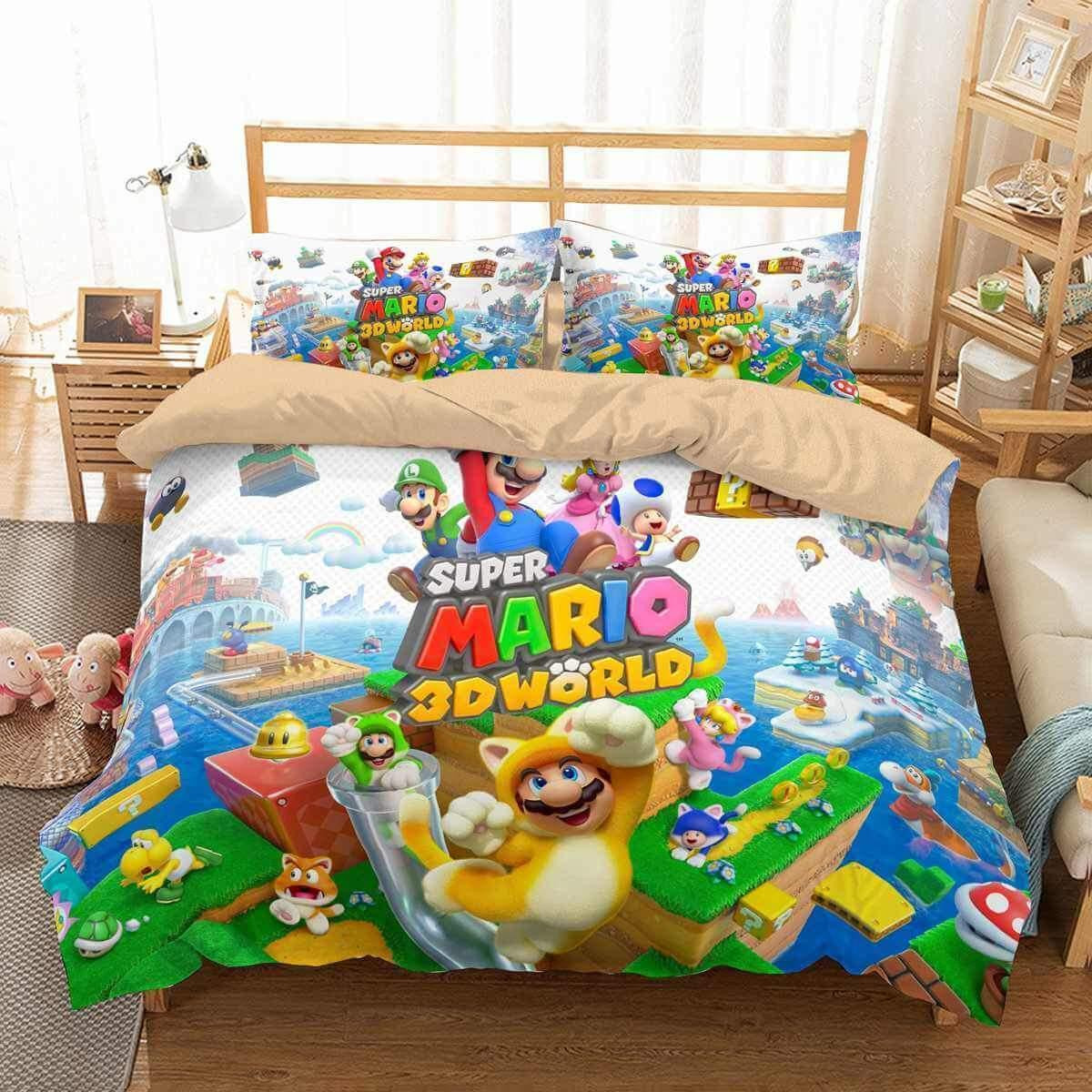 3d super mario world duvet cover bedroom sets comfortable bedding sets rz5n7