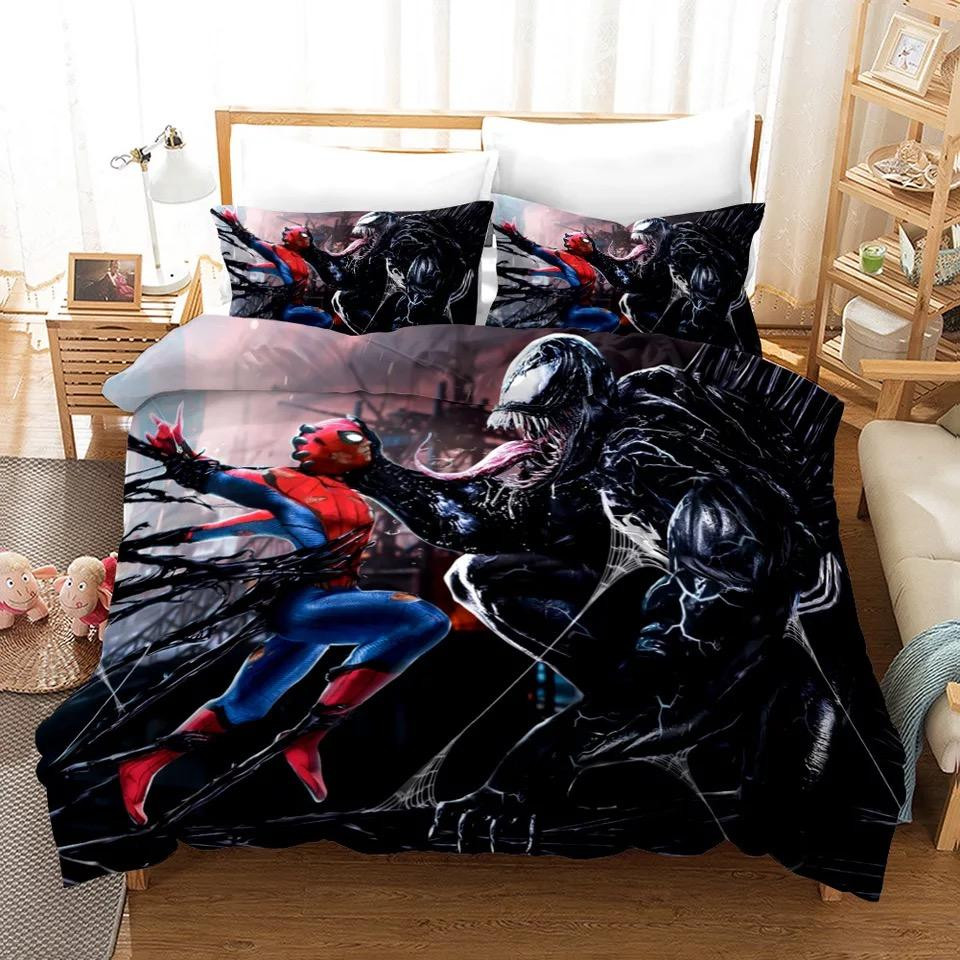 3d venom spiderman fighting duvet cover bedroom sets comfortable bedding sets lxvun