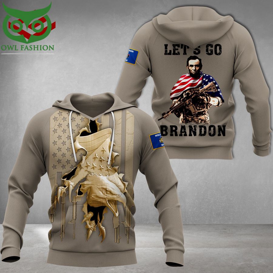 6LXU77na 57 Wisconsin Patriots Three percenter Lets go brandon 3D Printed Hoodie