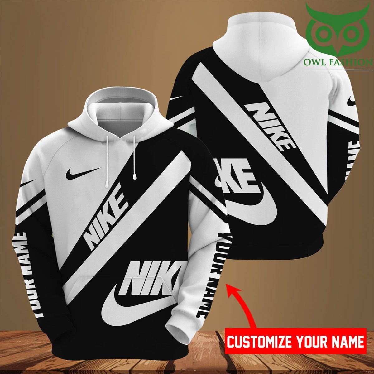 8Ioo6kac 34 Personalized Nike luxury black and white design hoodies and sweatpants