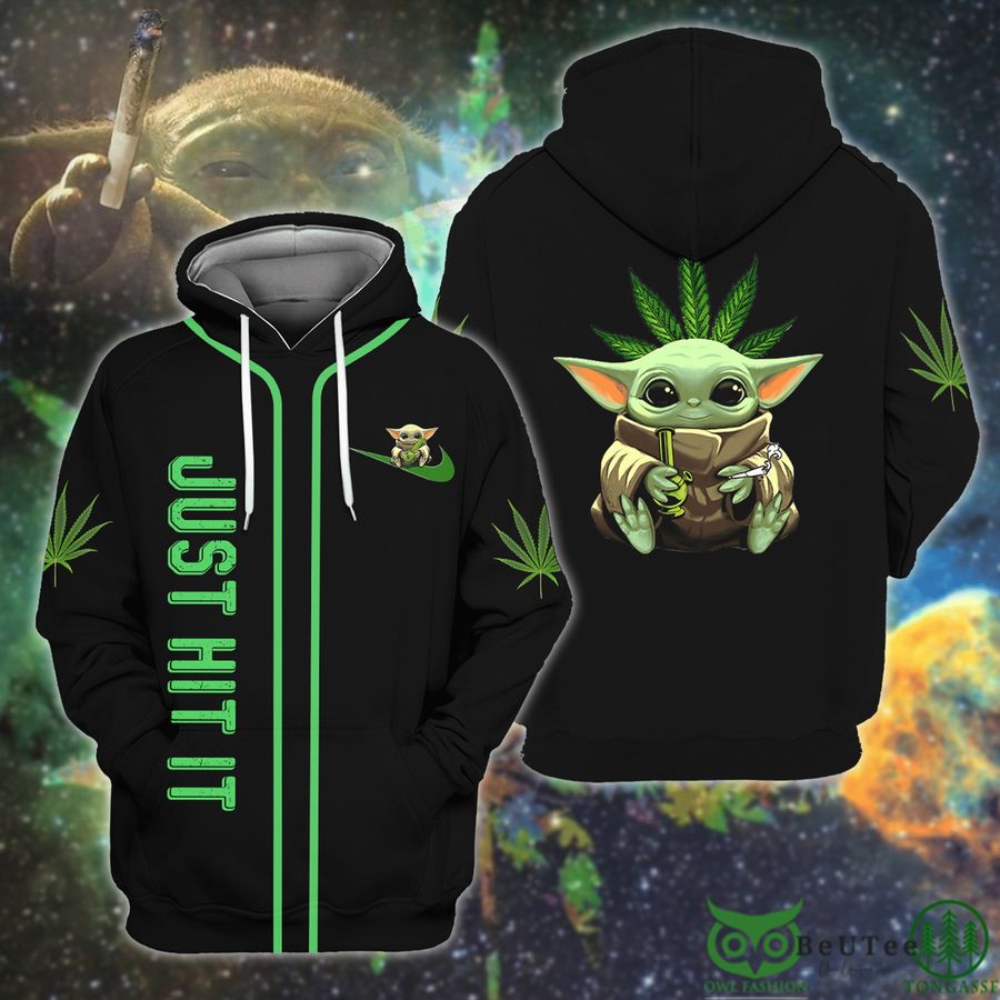 8NiYIKDp 42 Star Wars Baby Yoda Just Hit It Black 3D Hoodie