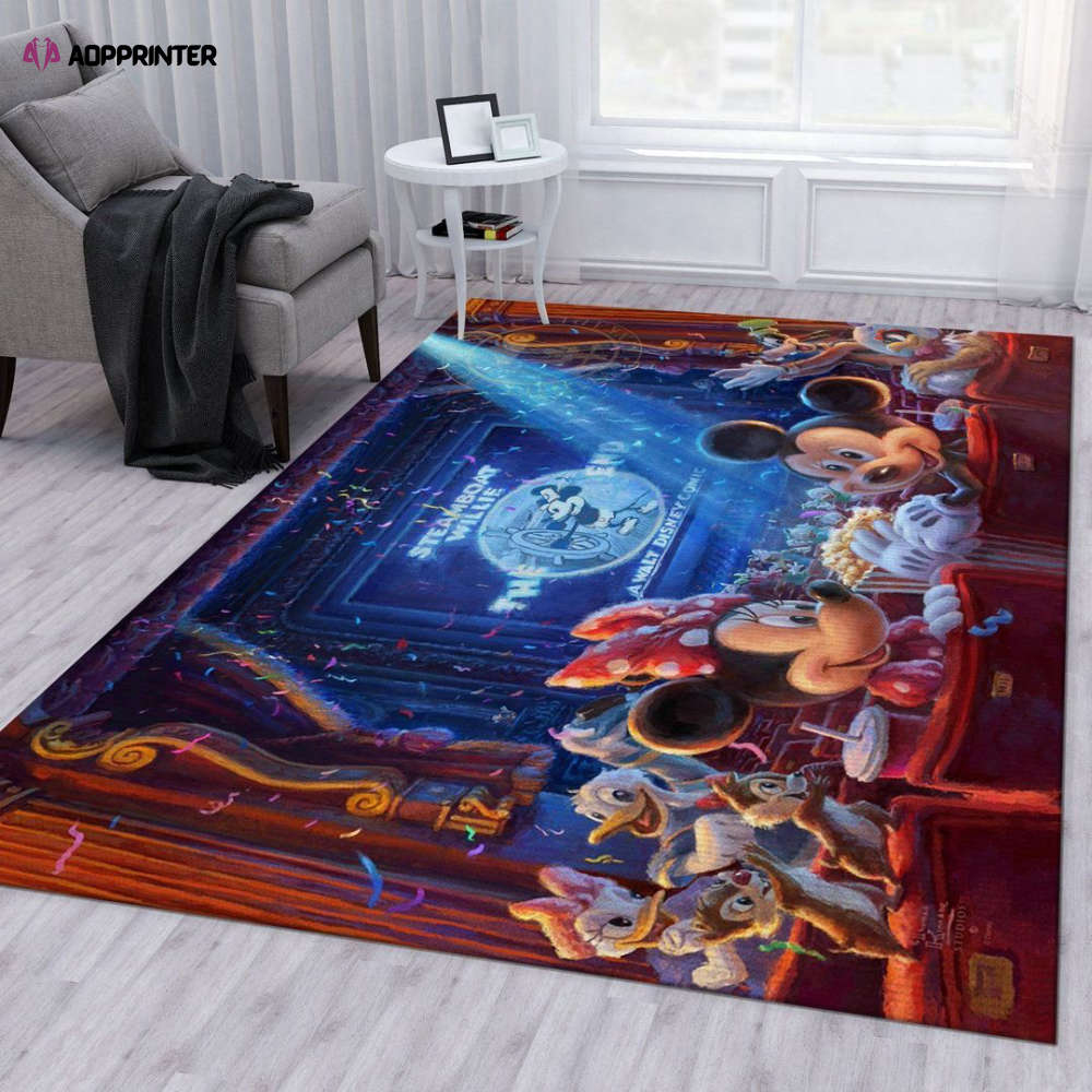 90 years of mickey disney rug living room floor decor fan gifts