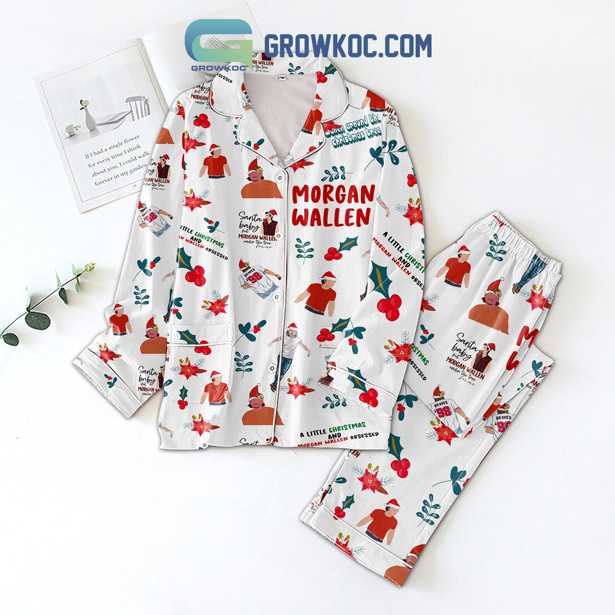 A Little Christmas And Morgan Wallen Obsessed Pajamas Set2B1 bmwjJ