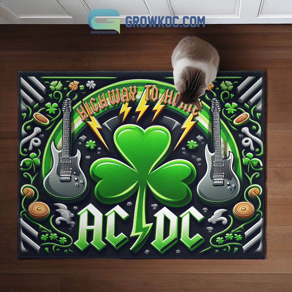 ACDC Highway To Home Happy St. Patricks Day Doormat2B1 Tgsui