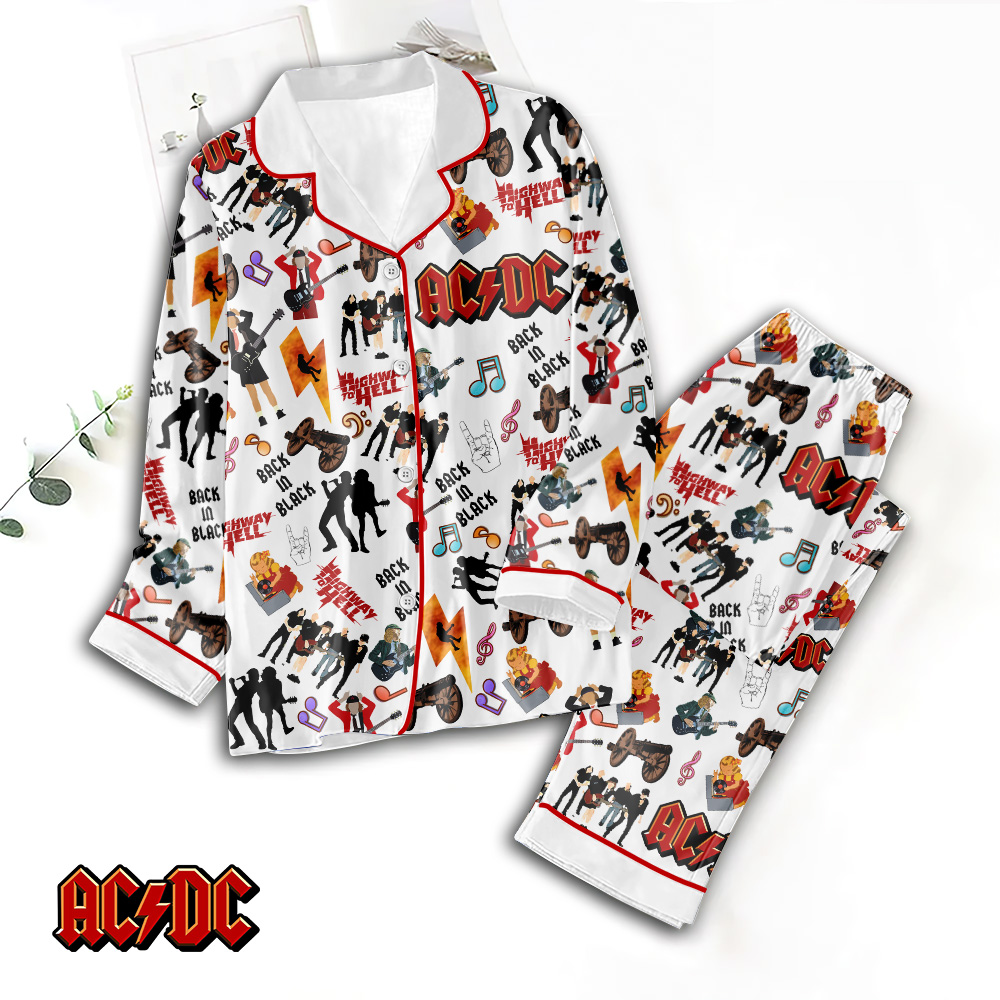 ACDC Button Down Pajamas Set TANTN4743 mk1