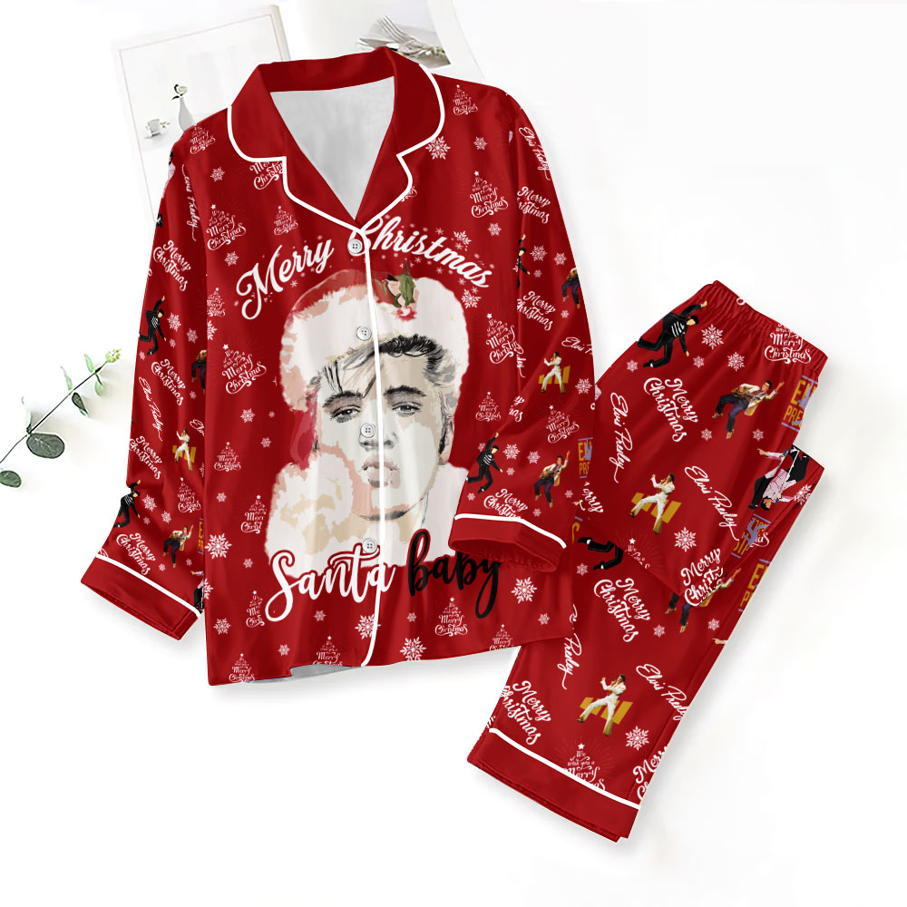 ANHNV3248 Button Down Pajamas Set Elvis Presley 01