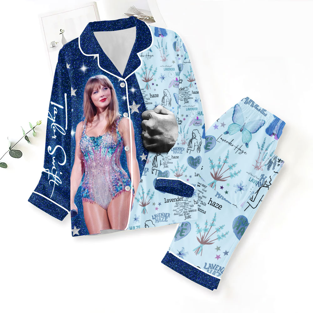 ANHNV3293 Button Down Pajamas Set Taylor Swift. 01