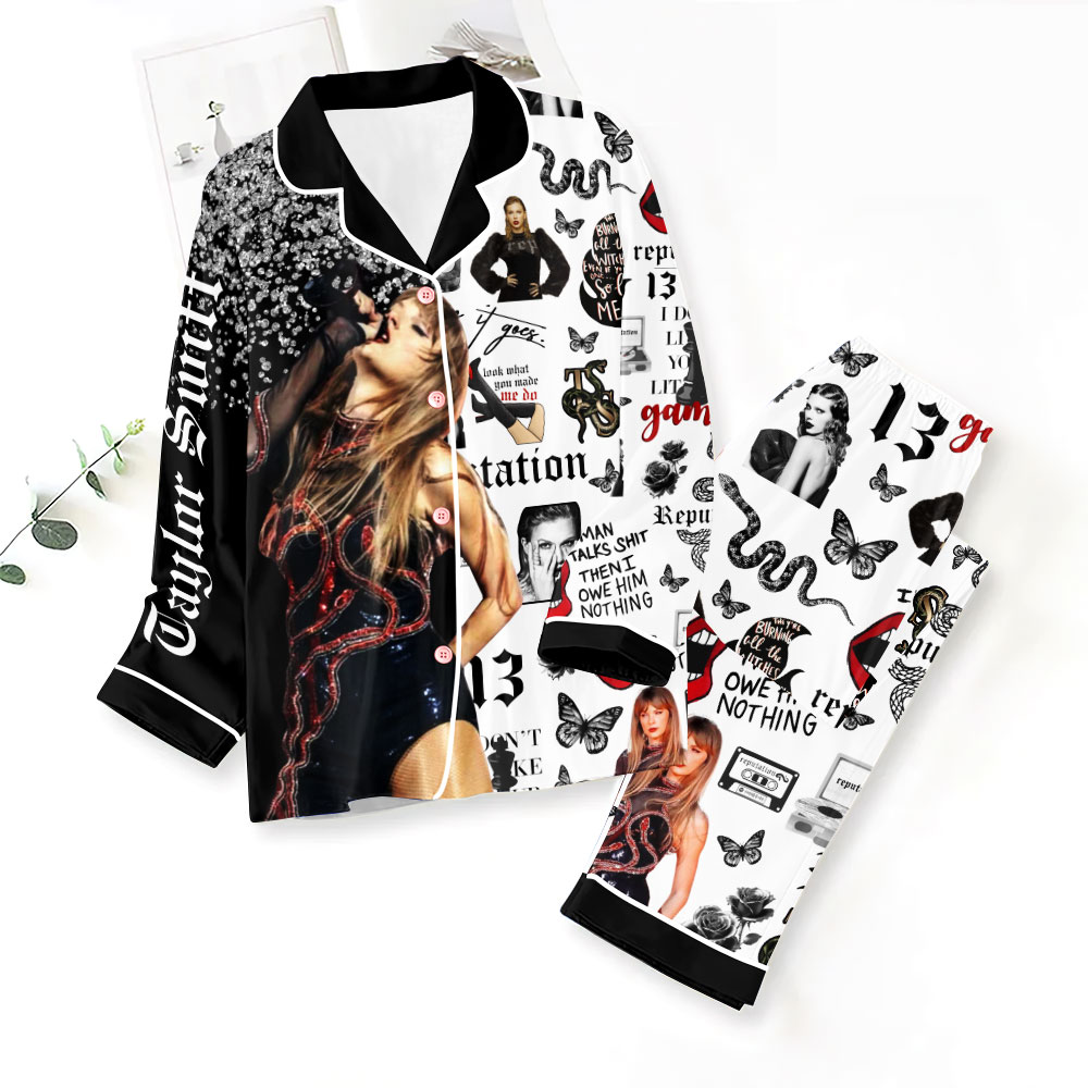 ANHNV3714 Button Down Pajamas Set Taylor Swift 01 1