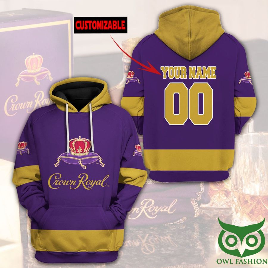 AYaxkf17 2 Custom Name Number Crown Royal Whiskey Brand Hoodie