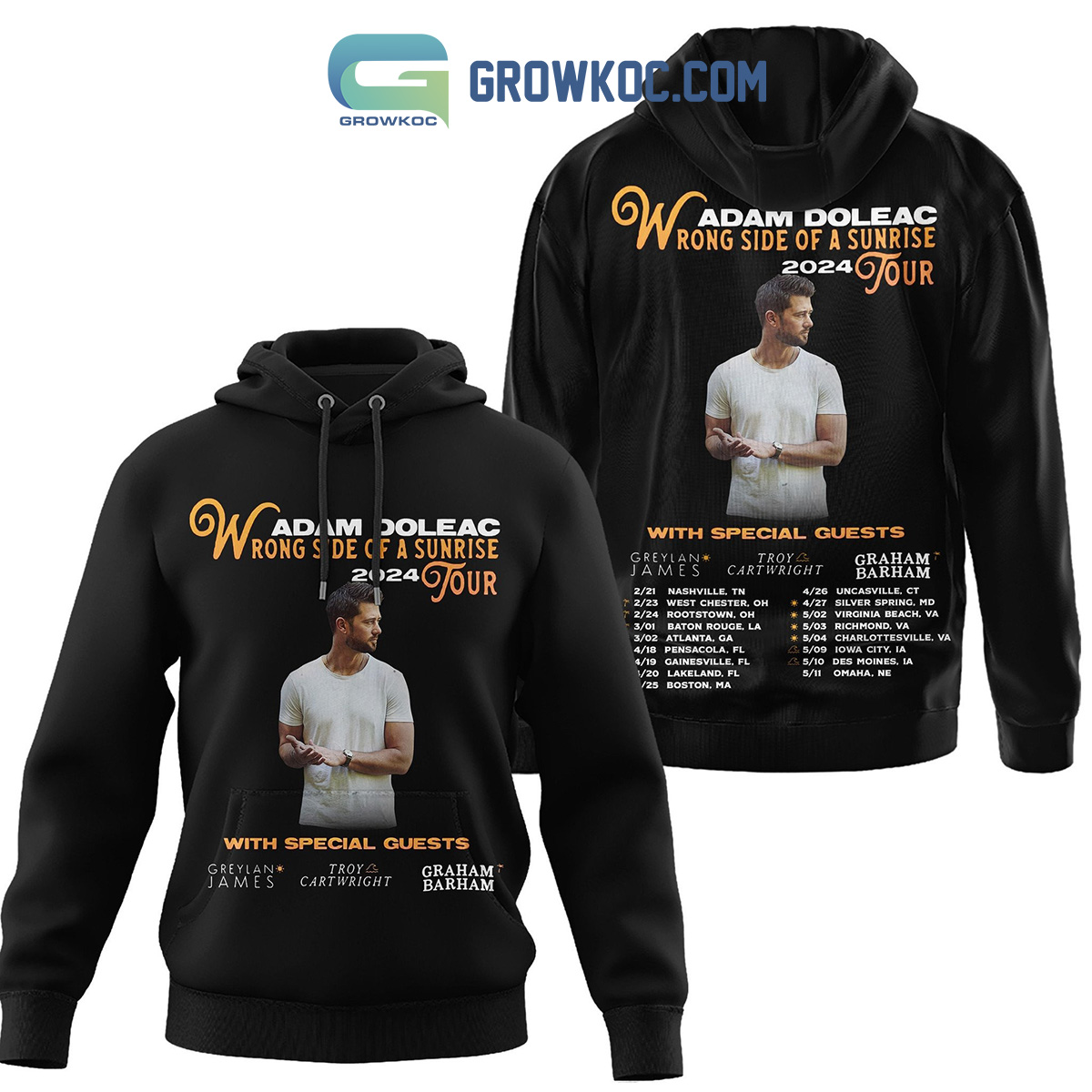 Adam Doleac Wrong Side Of A Sunrise Tour 2024 Hoodie Shirts2B1 xayzJ