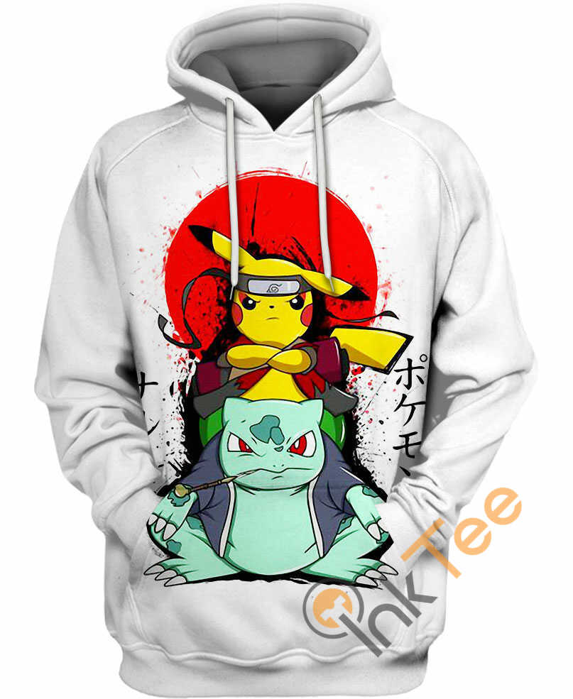 Adorable Naruto Pikachu Sport All Over Print Hoodie 3D 0