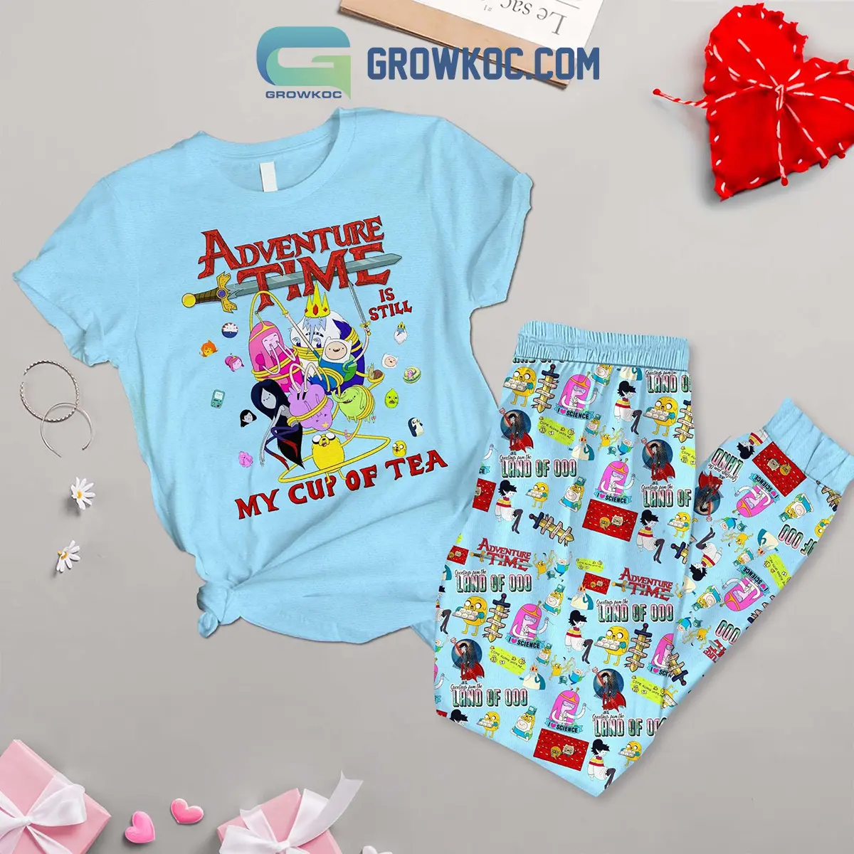 Adventure Time Cup Of Tea Fleece Pajamas Set2B1 1RPfS