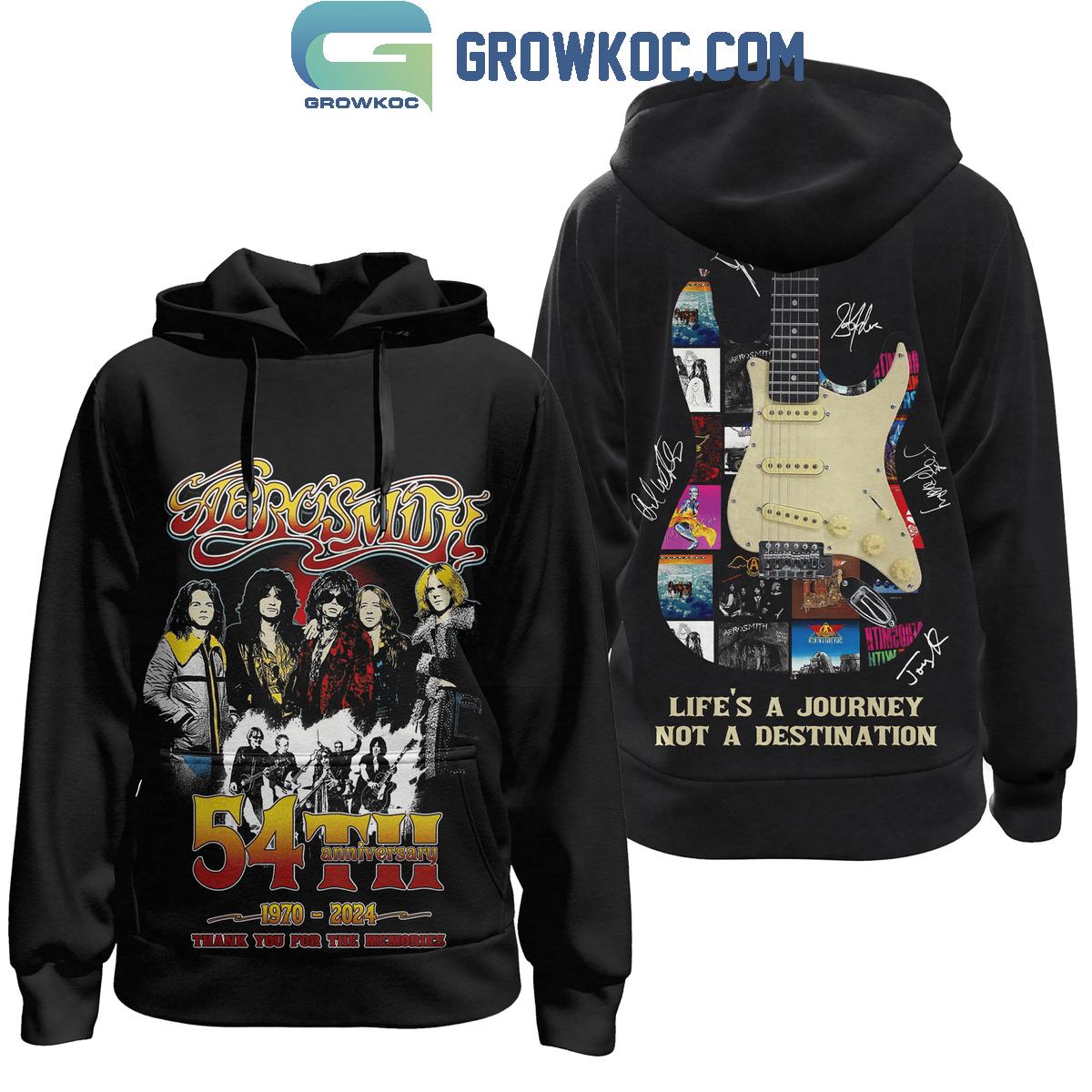 Aerosmith 54th Anniversary 1970 2024 Lifes A Journey Not A Destination Hoodie T Shirt 0 tzhjs