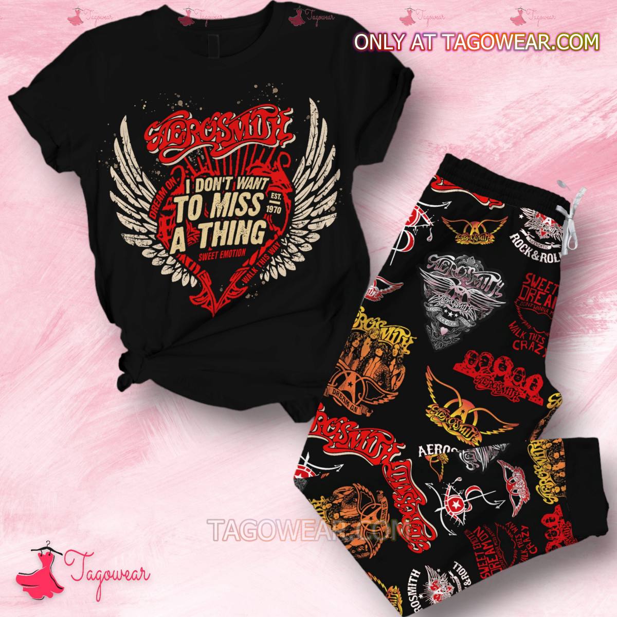 Aerosmith I Dont Want To Miss A Thing Pajamas Set