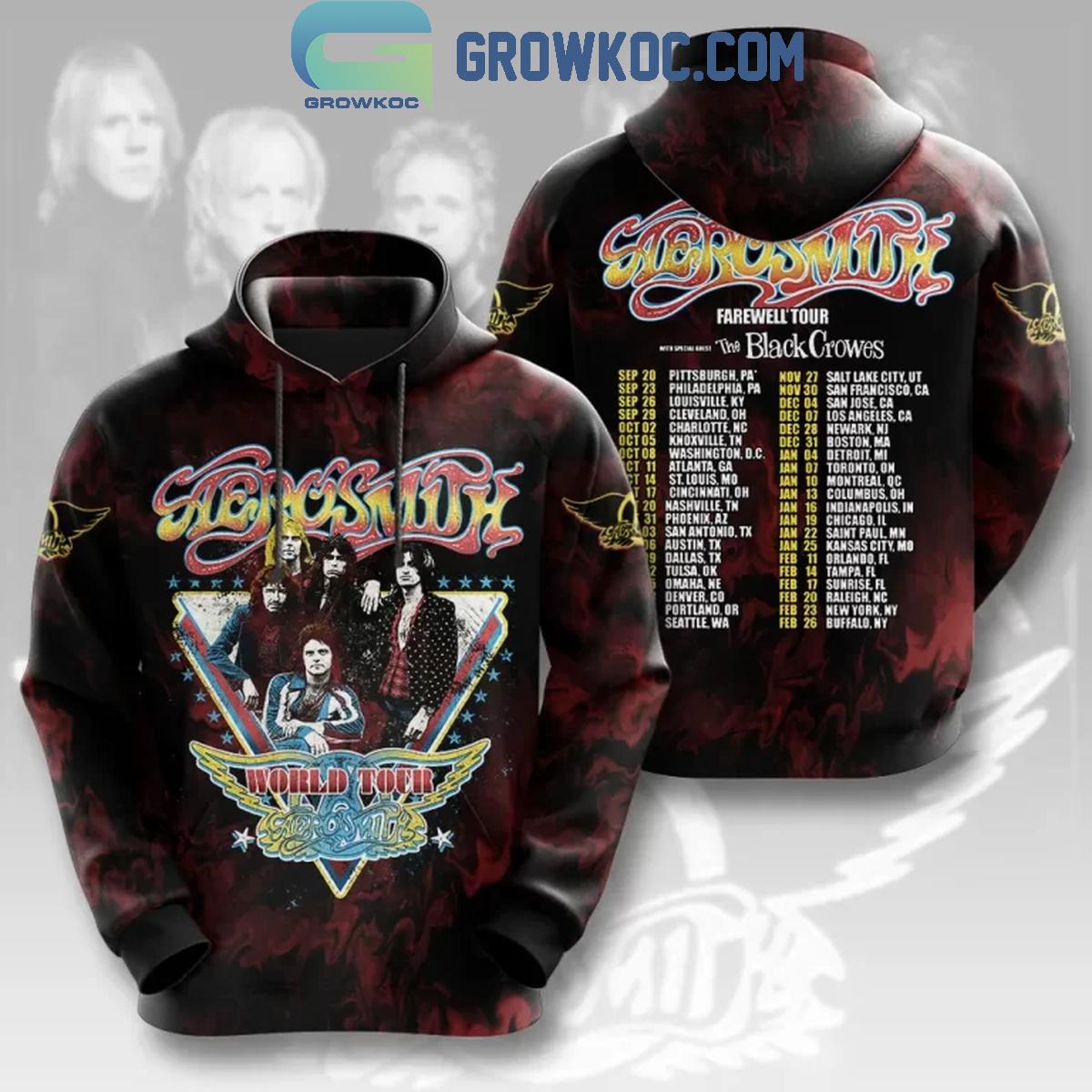 Aerosmith The Farewell World Tour 2024 With Black Crowes Hoodie Shirt 1 2UEiZ