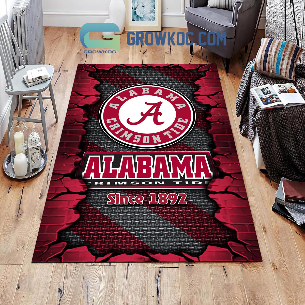 Alabama Crimson Tide Football Team Living Room Rug2B1 rd0Mw