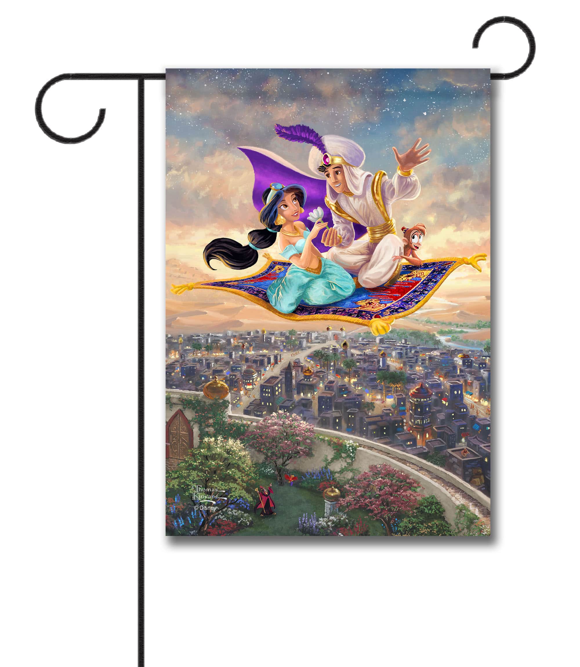 Aladdin Thomas Kinkade Disney Garden Flag