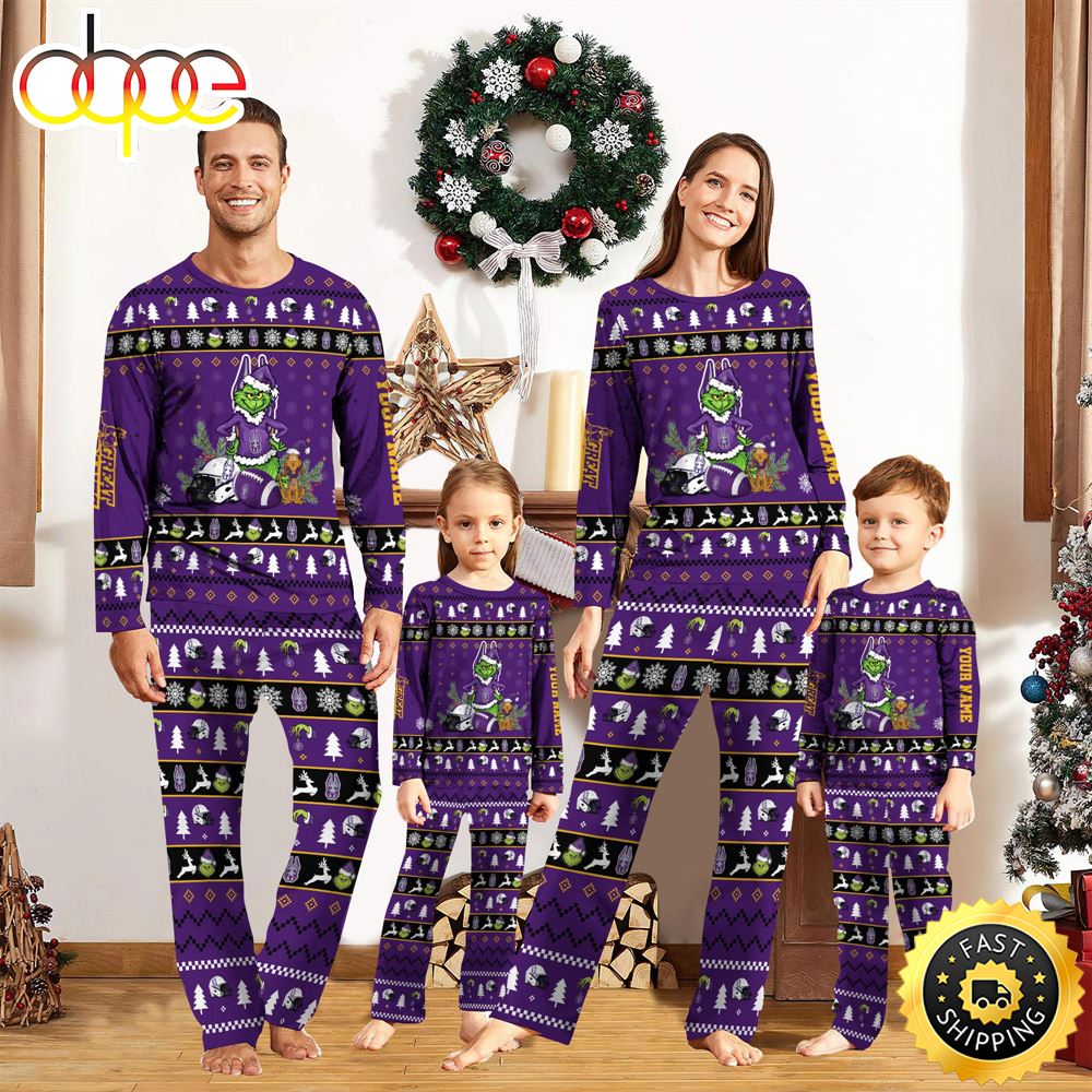Albany Great Danes NCAA Custom Name Grinch Christmas And Sport Team Pajama Set jnitq8