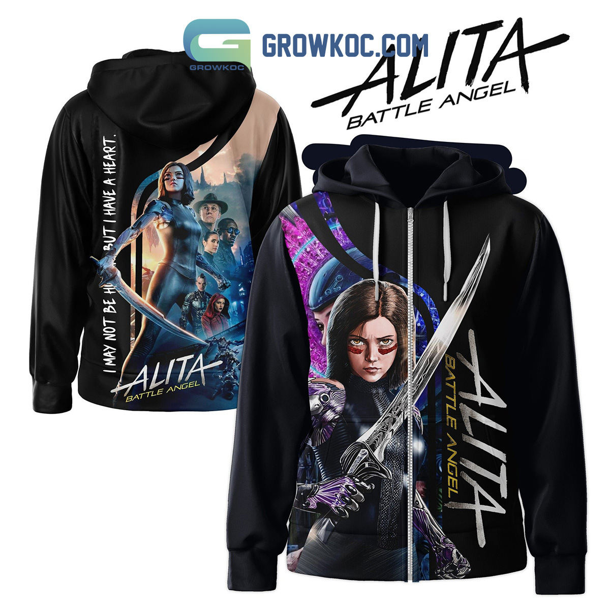 Alita Battle Angel I May Not Be Human But I Have A Heart Hoodie Shirts2B1 piGzD