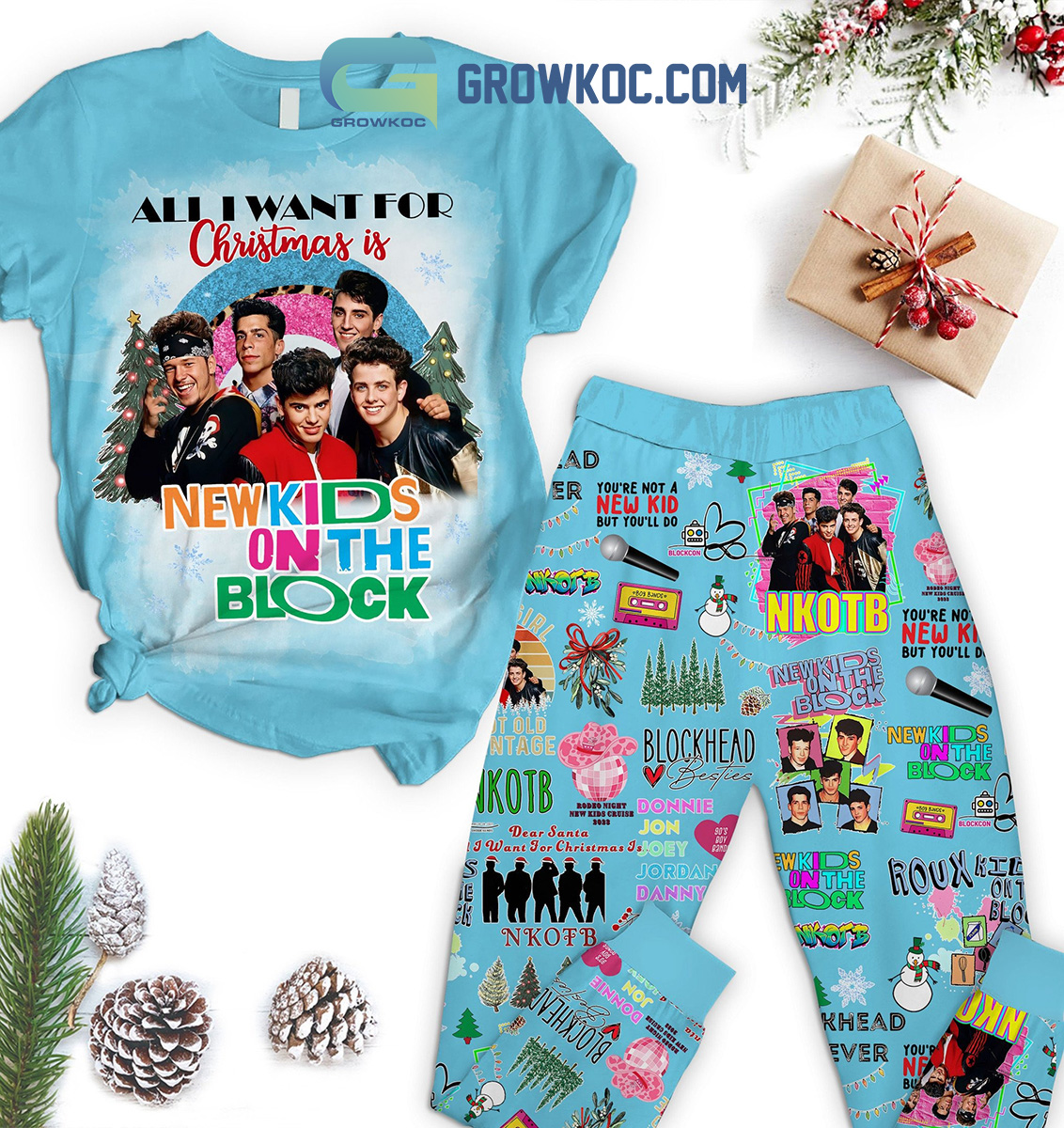 All I Want For Christmas Is New Kids On The Block Fleece Pajamas Set2B1 Tdant