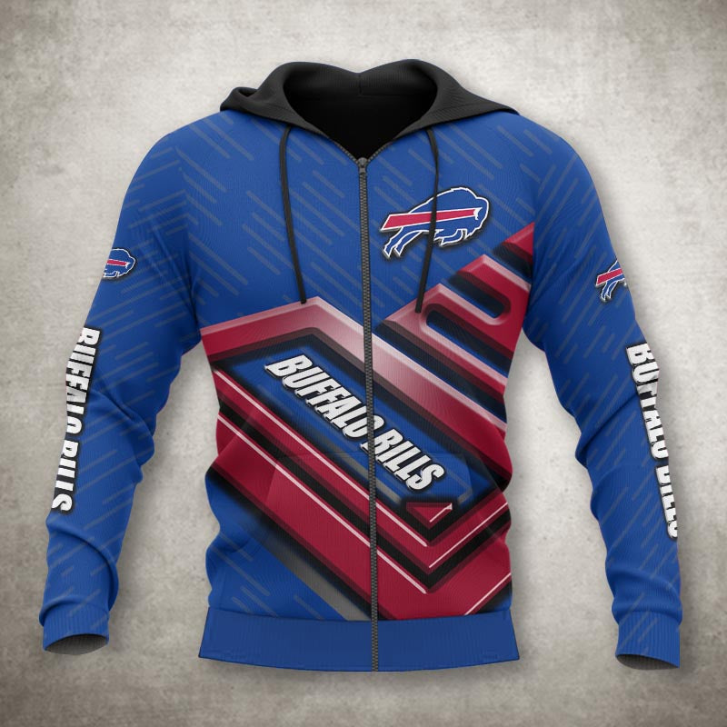 All Over Print Buffalo Bills Zip Up Hoodie With No1 Graphic Design Perfect Gifts For Fans 0