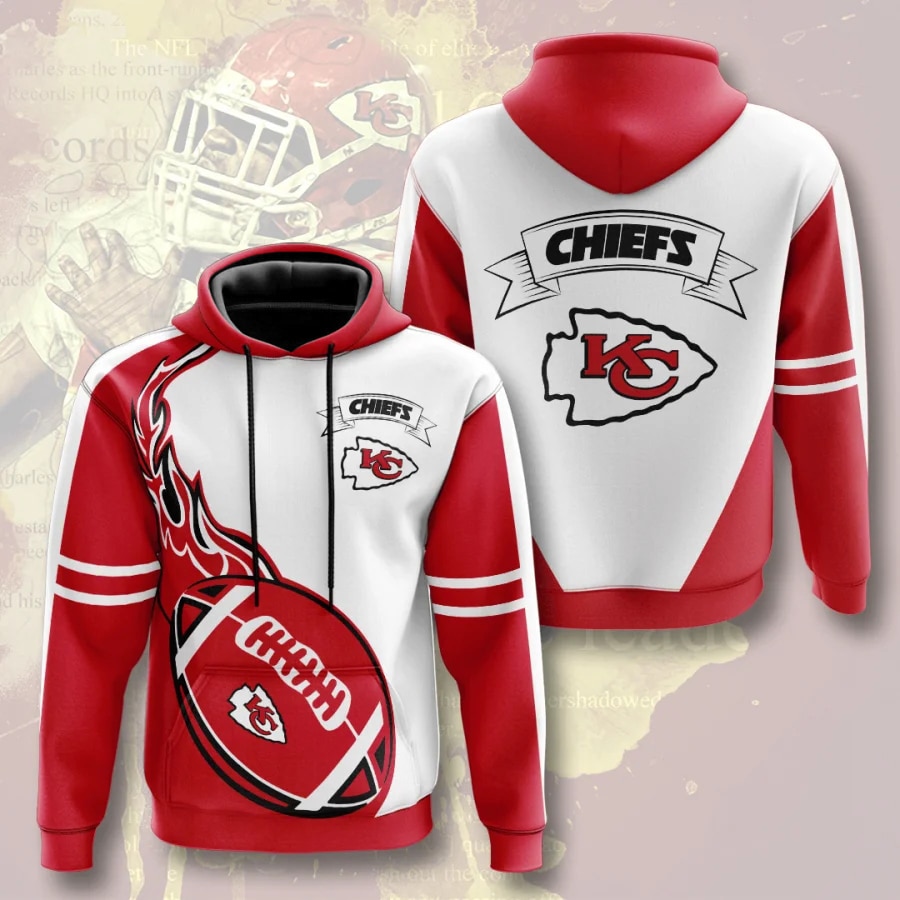 All Over Print Kansas City Chiefs Flame Balls Graphic Hoodie Gift For Fans 0